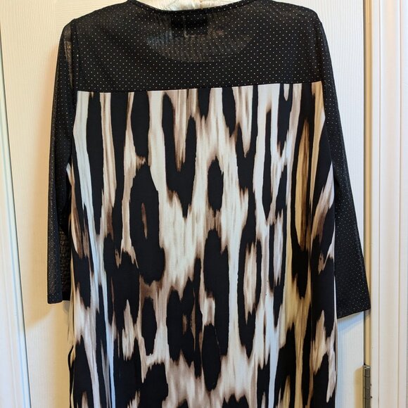 Chicos Travelers Animal Print Artsy Blouse Top Womens Large 12 - Picture 6 of 11